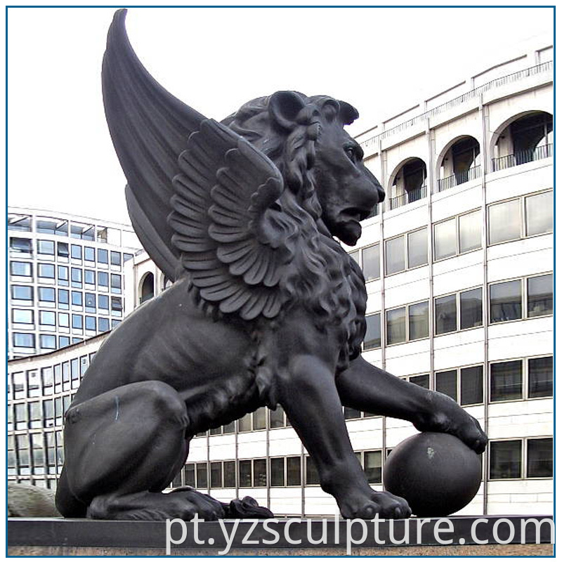 life size winged lion sculpture